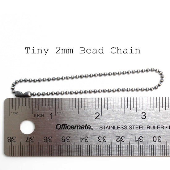 2mm Sterling Silver Bead Ball Chain Bracelet or Necklace