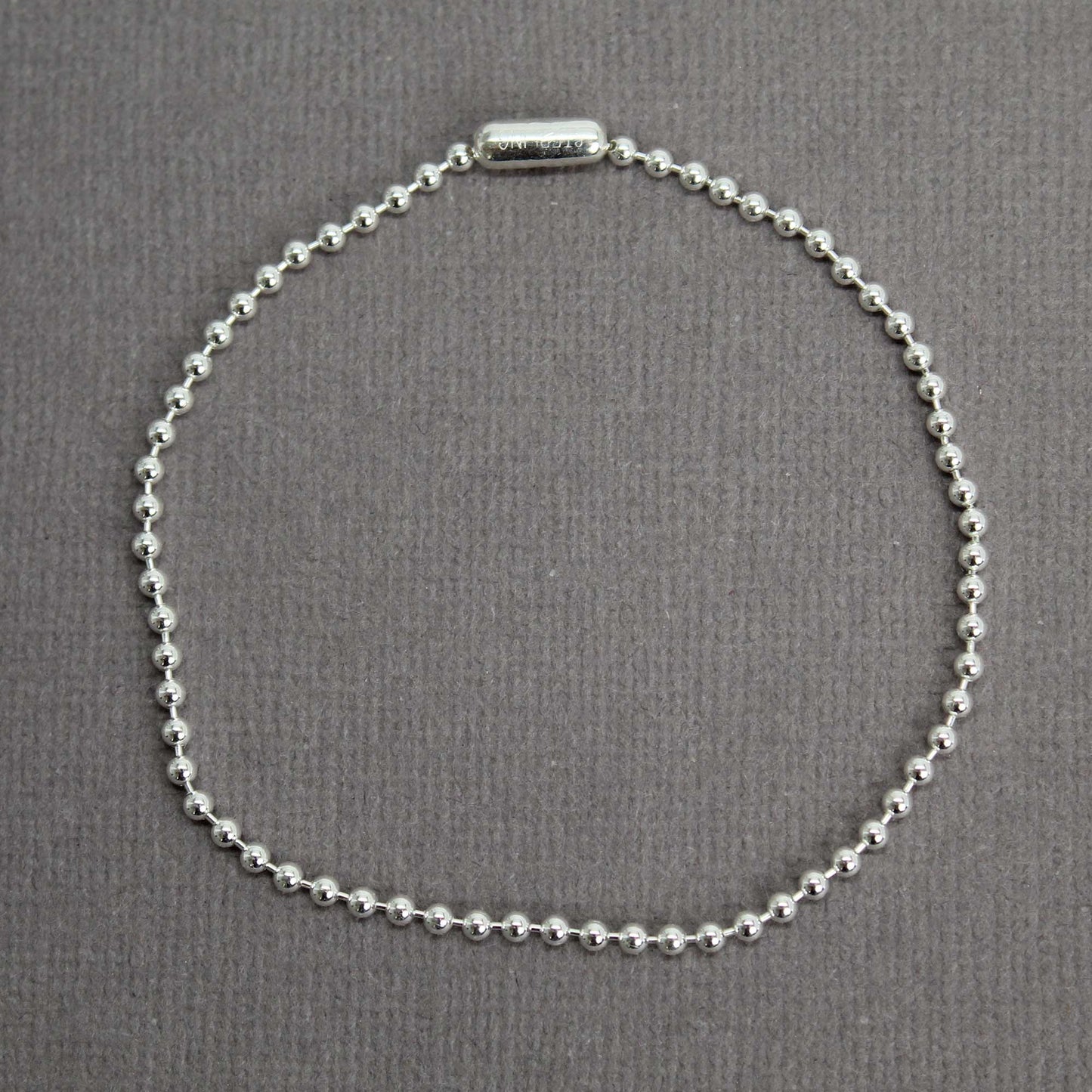 2mm Sterling Silver Bead Ball Chain Bracelet or Necklace