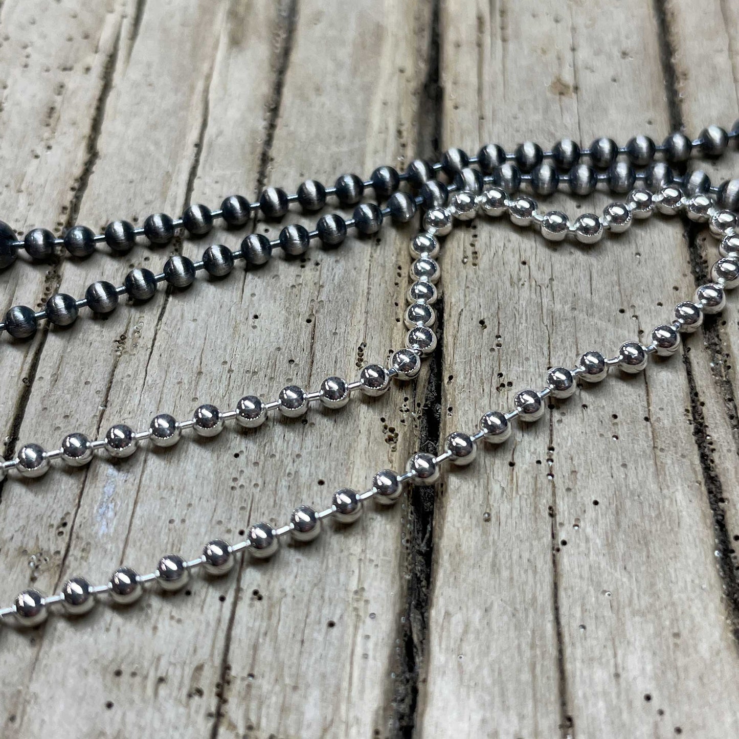 2mm Sterling Silver Bead Ball Chain Bracelet or Necklace