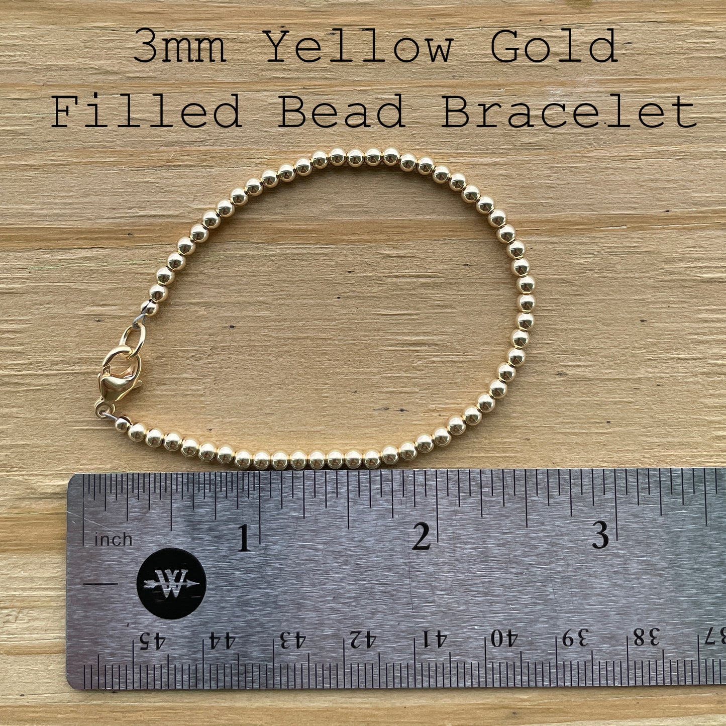 3mm 14K Gold Filled Bead Bracelet with Clasp
