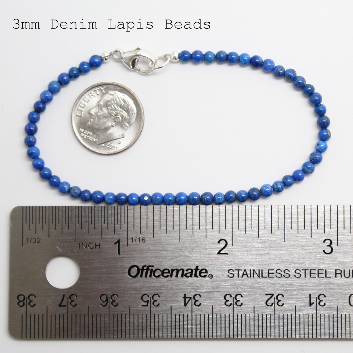 3mm Denim Lapis Lazuli Bracelet