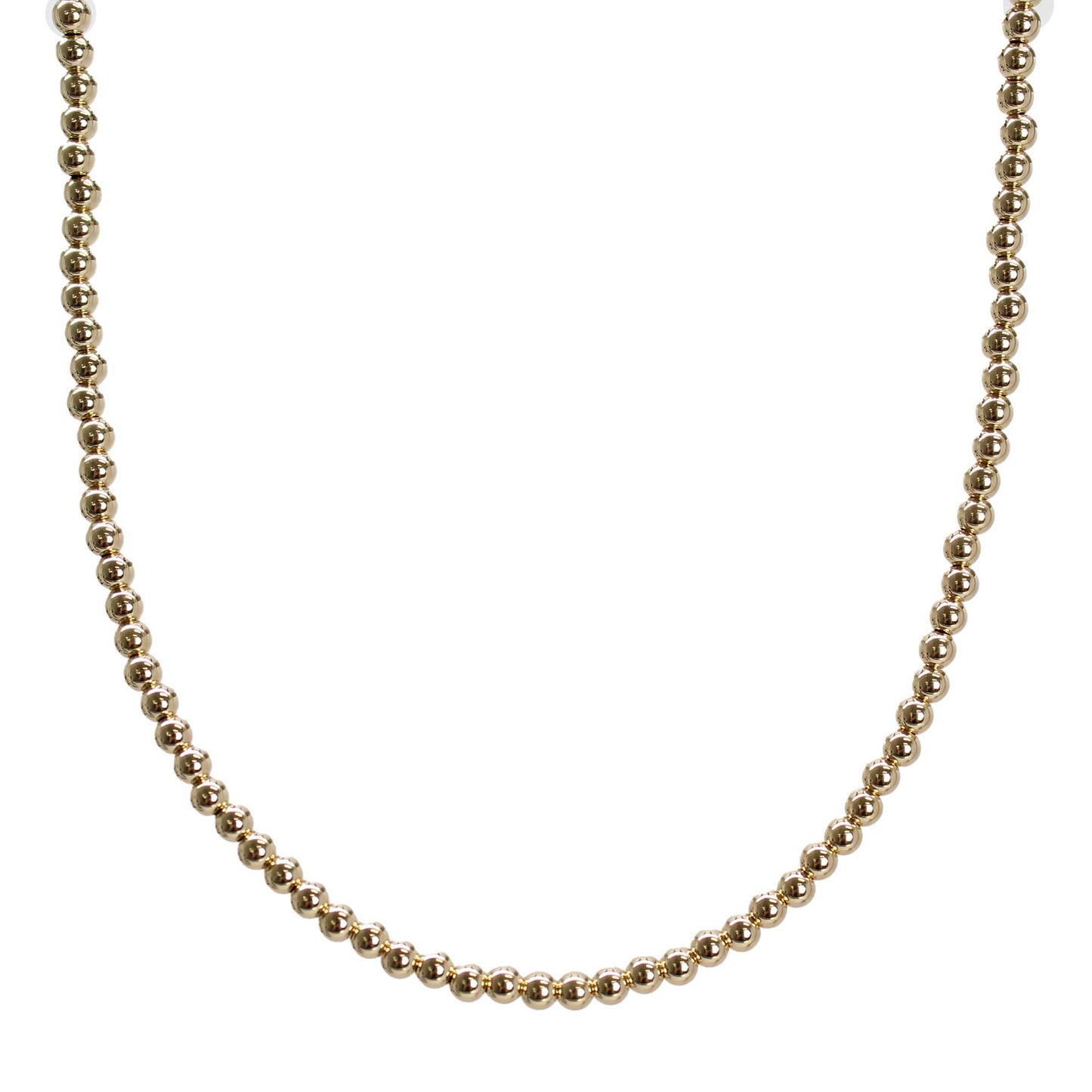 3mm Yellow Gold Filled Bead Necklace Strand