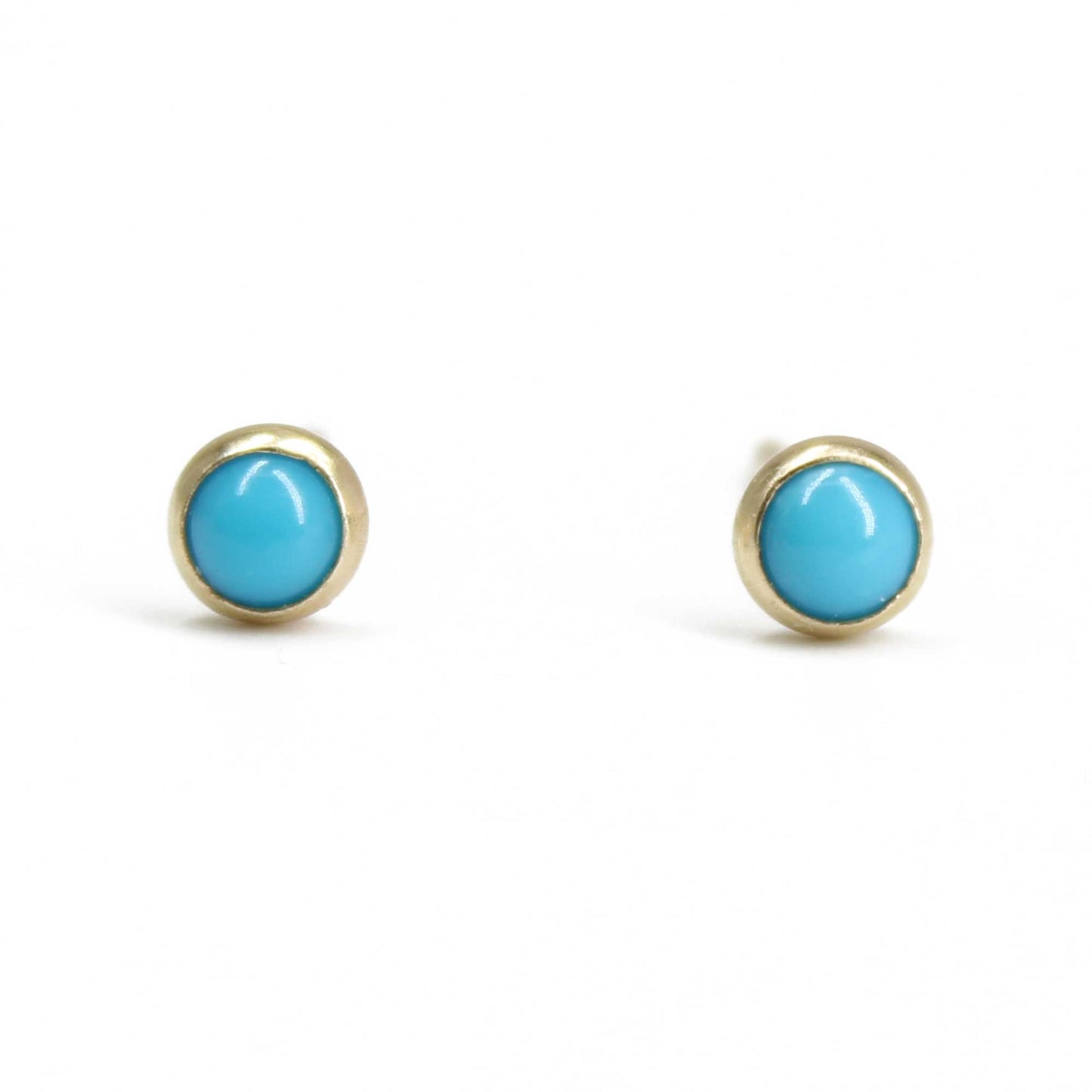Tiny 3mm Blue Turquoise Stud Earrings