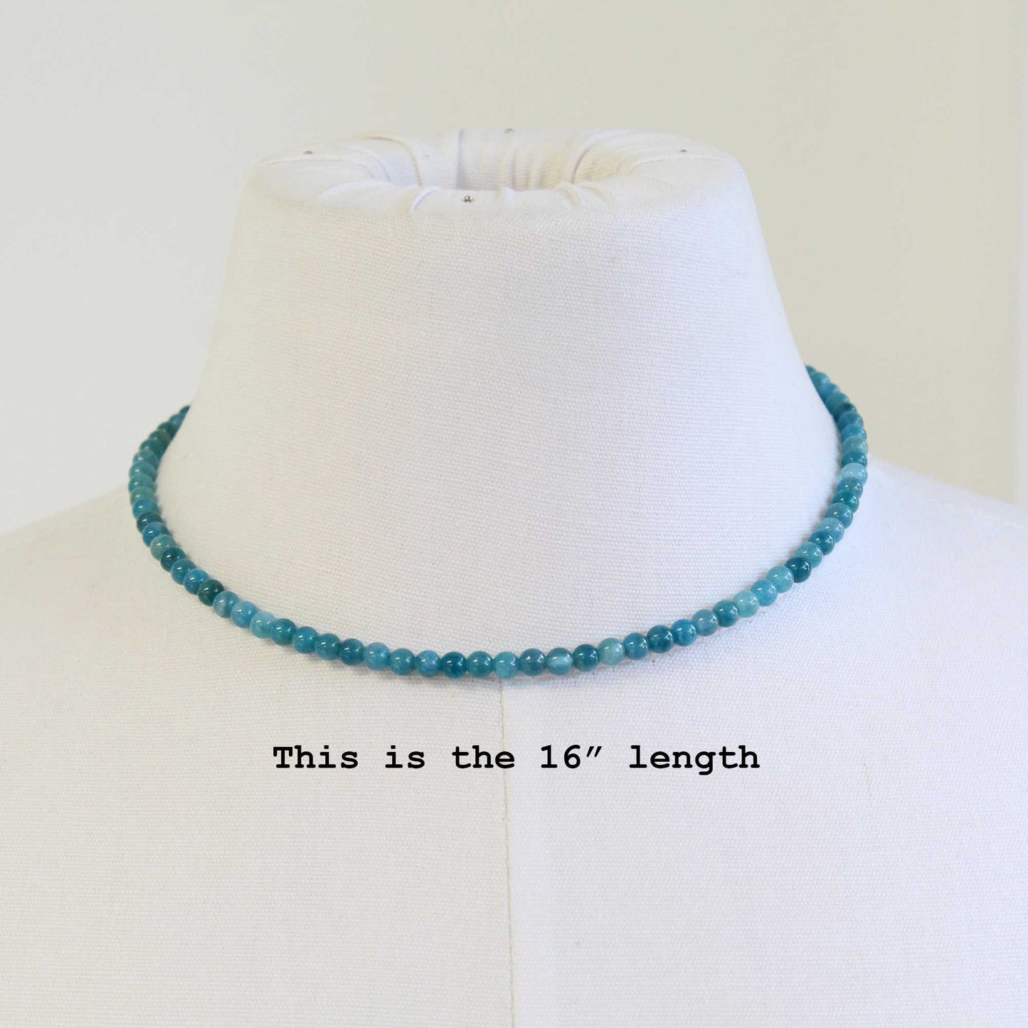 Apatite Bead Necklace Strand 16