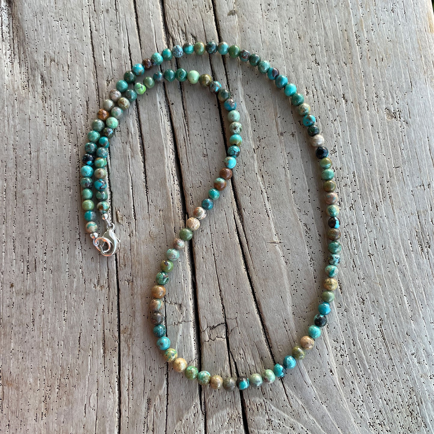 Blue Green Brown Turquoise Bead Necklace