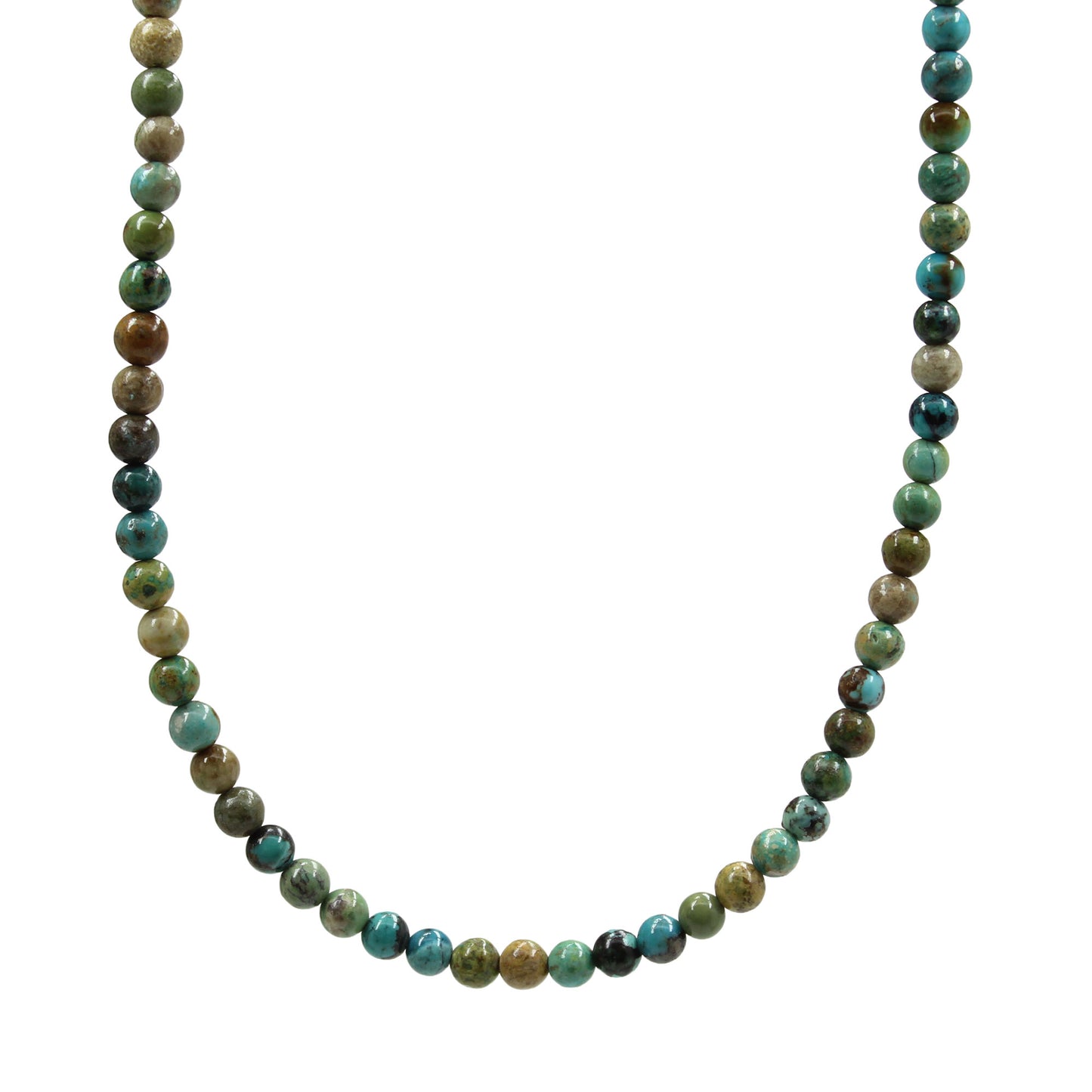 Genuine 4mm Multicolor Turquoise Bead Necklace