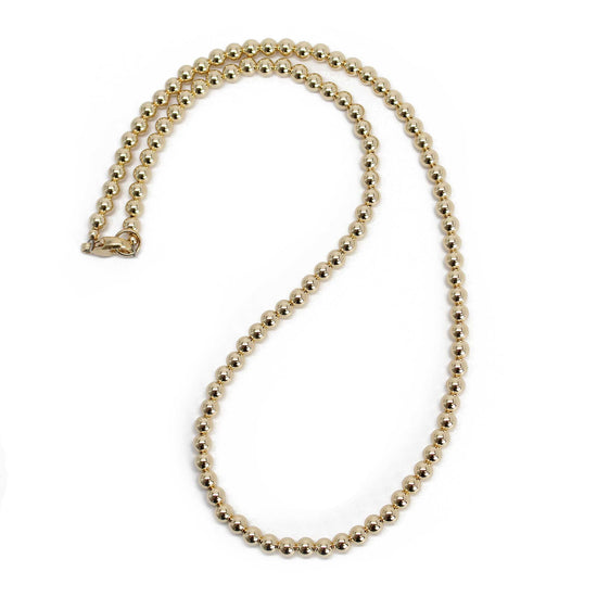 4mm Yellow Gold Filled Bead Necklace Strand
