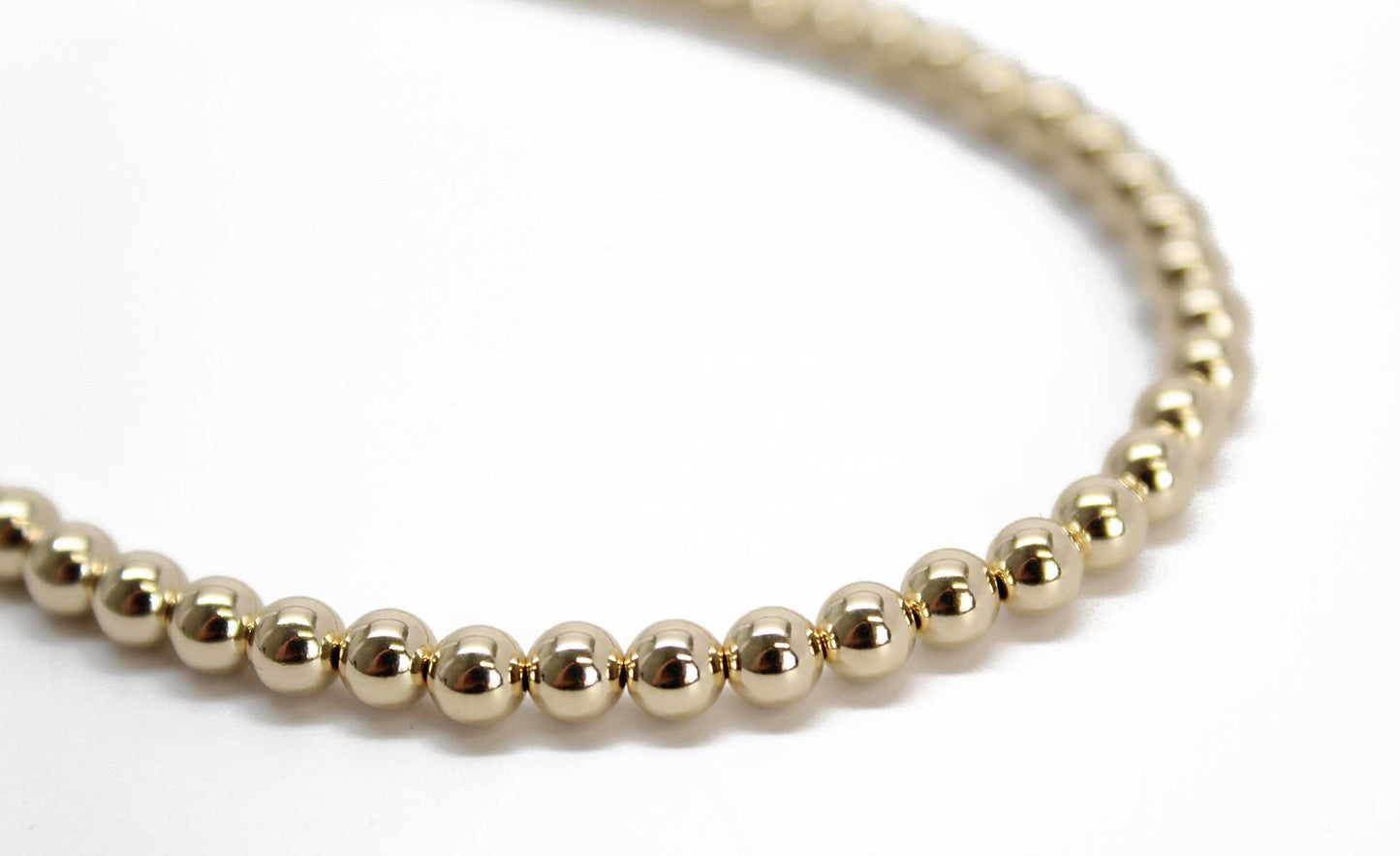 4mm Yellow Gold Filled Bead Necklace Strand