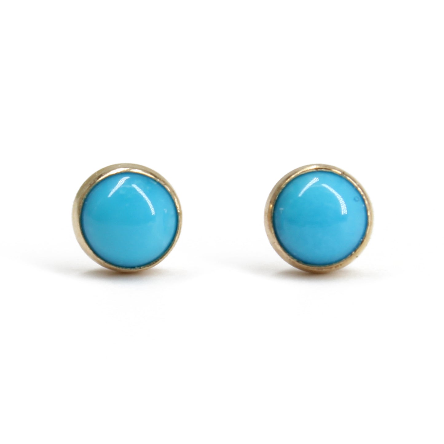 Small 4mm Blue Turquoise Stud Earrings