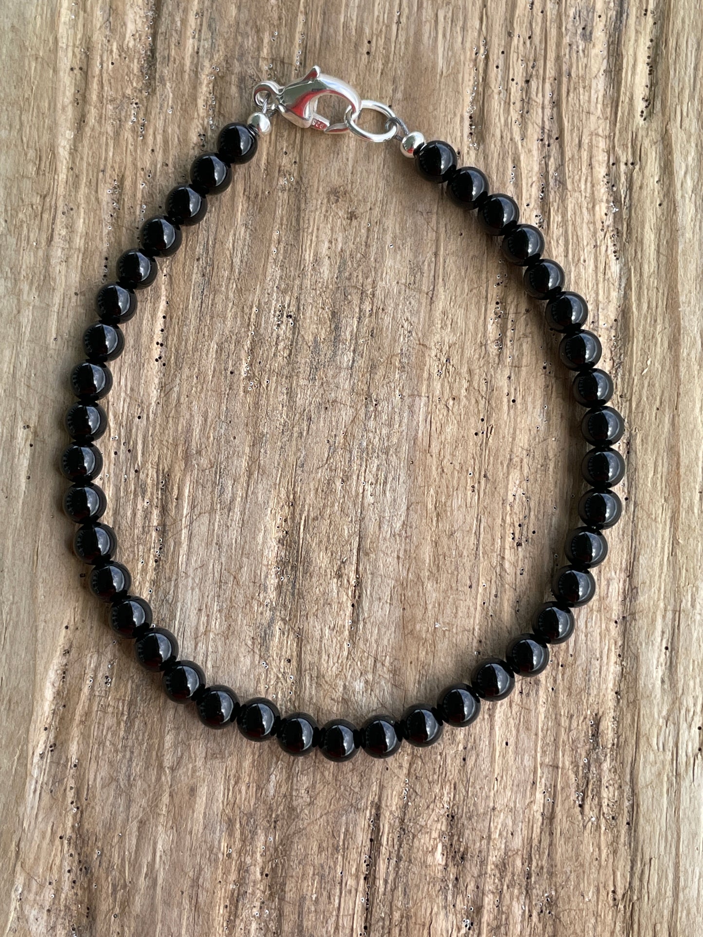 Handmade 4mm Black Onyx Bracelet