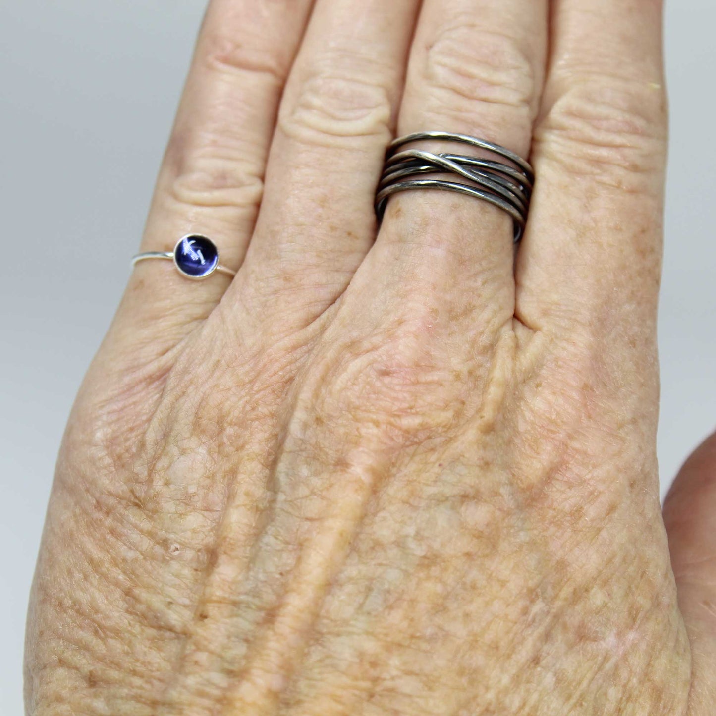 6mm Round Iolite Ring 925 Sterling Silver, Dainty Blue Gemstone Ring