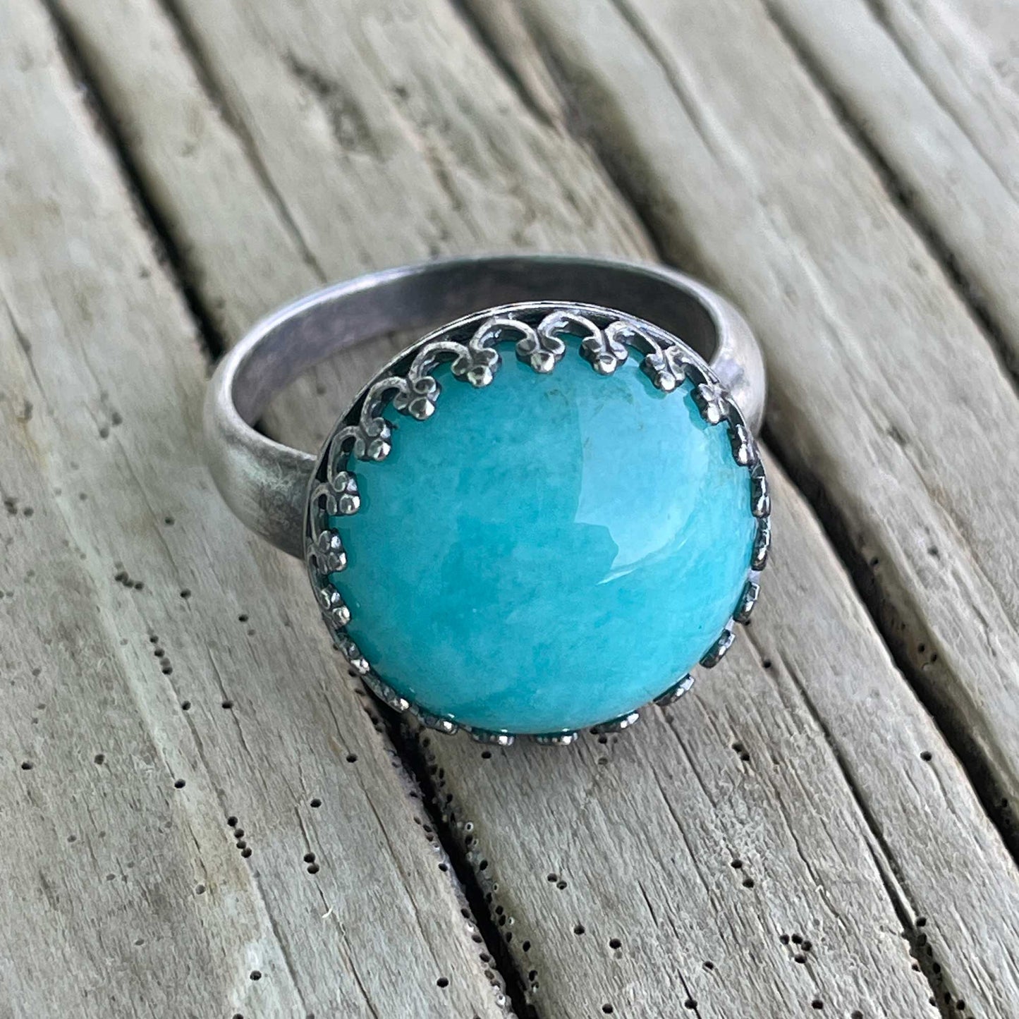 Amazonite Ring in Sterling Silver Size 7 US