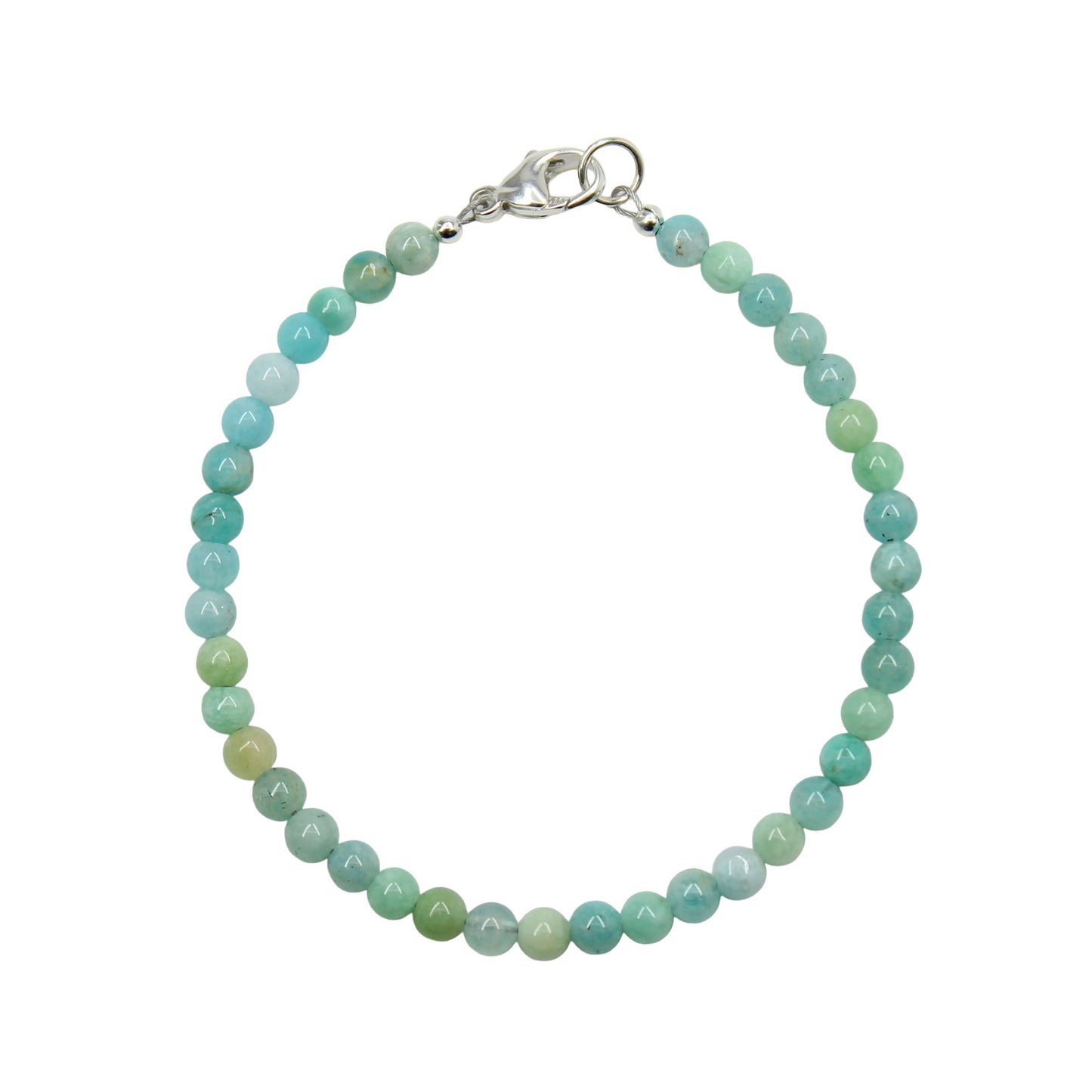 Amazonite Bead Bracelet, Small 4mm Gemmy Blue Green