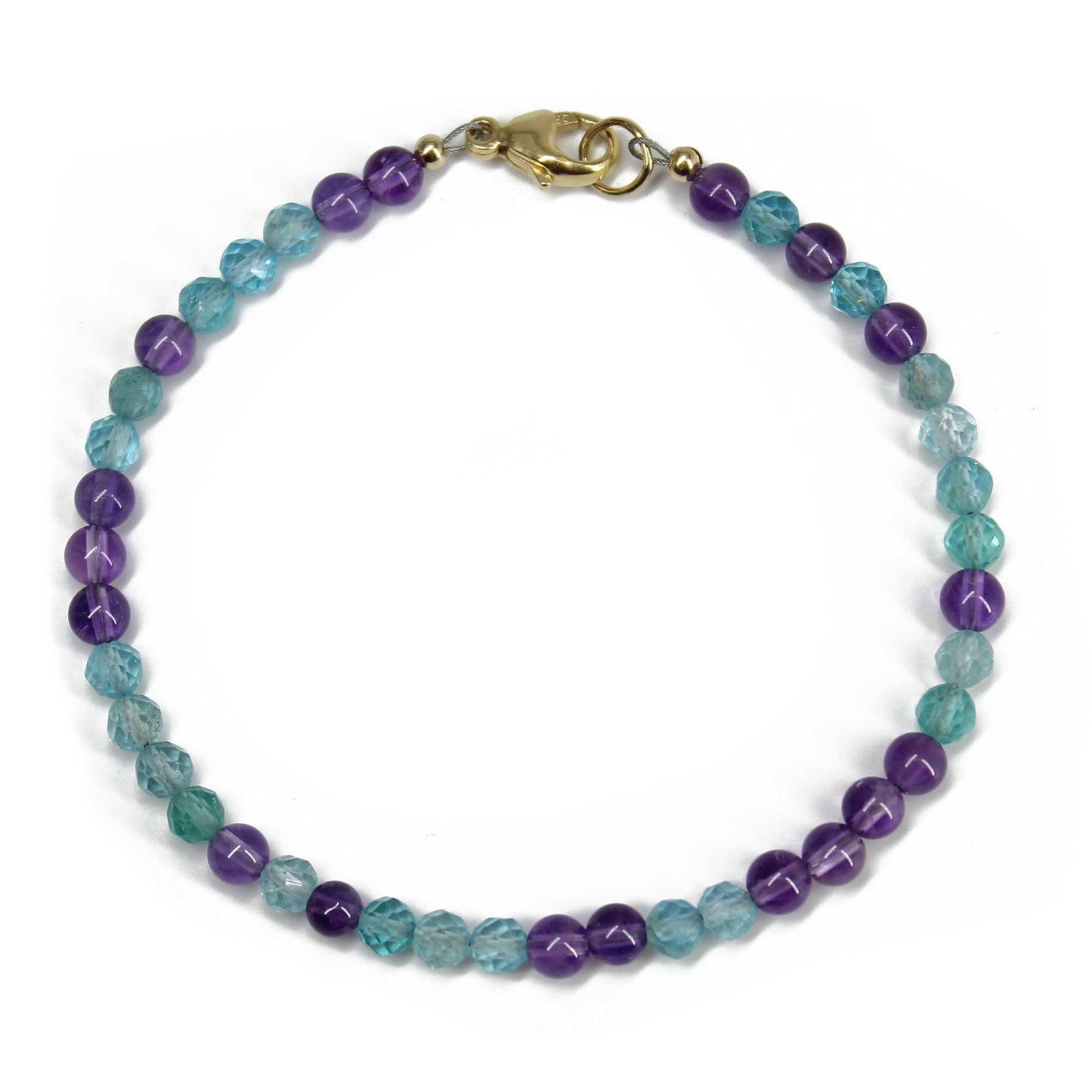Apatite and Amethyst Bracelet