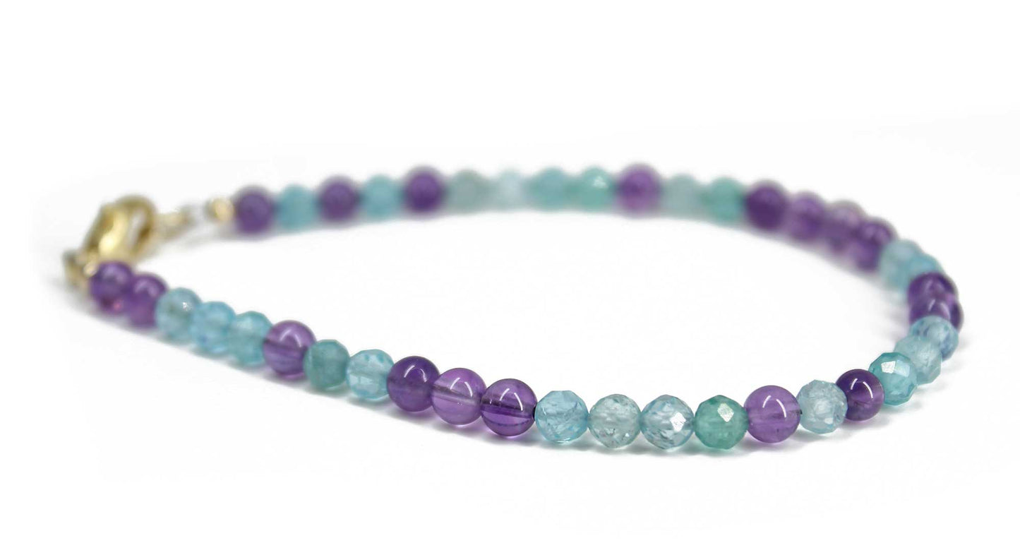 Apatite and Amethyst Bracelet