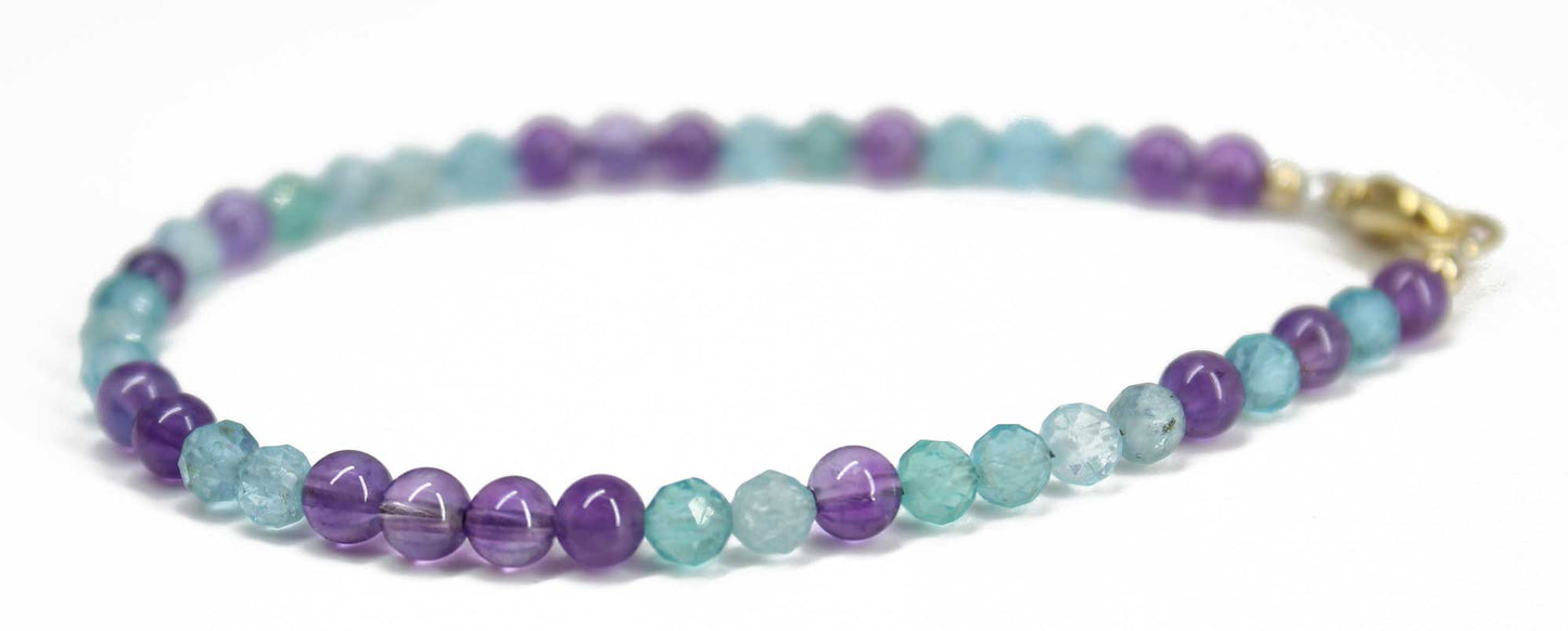 Apatite and Amethyst Bracelet