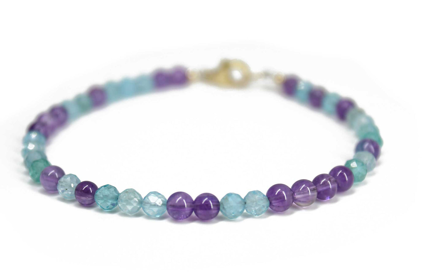 Apatite and Amethyst Bracelet