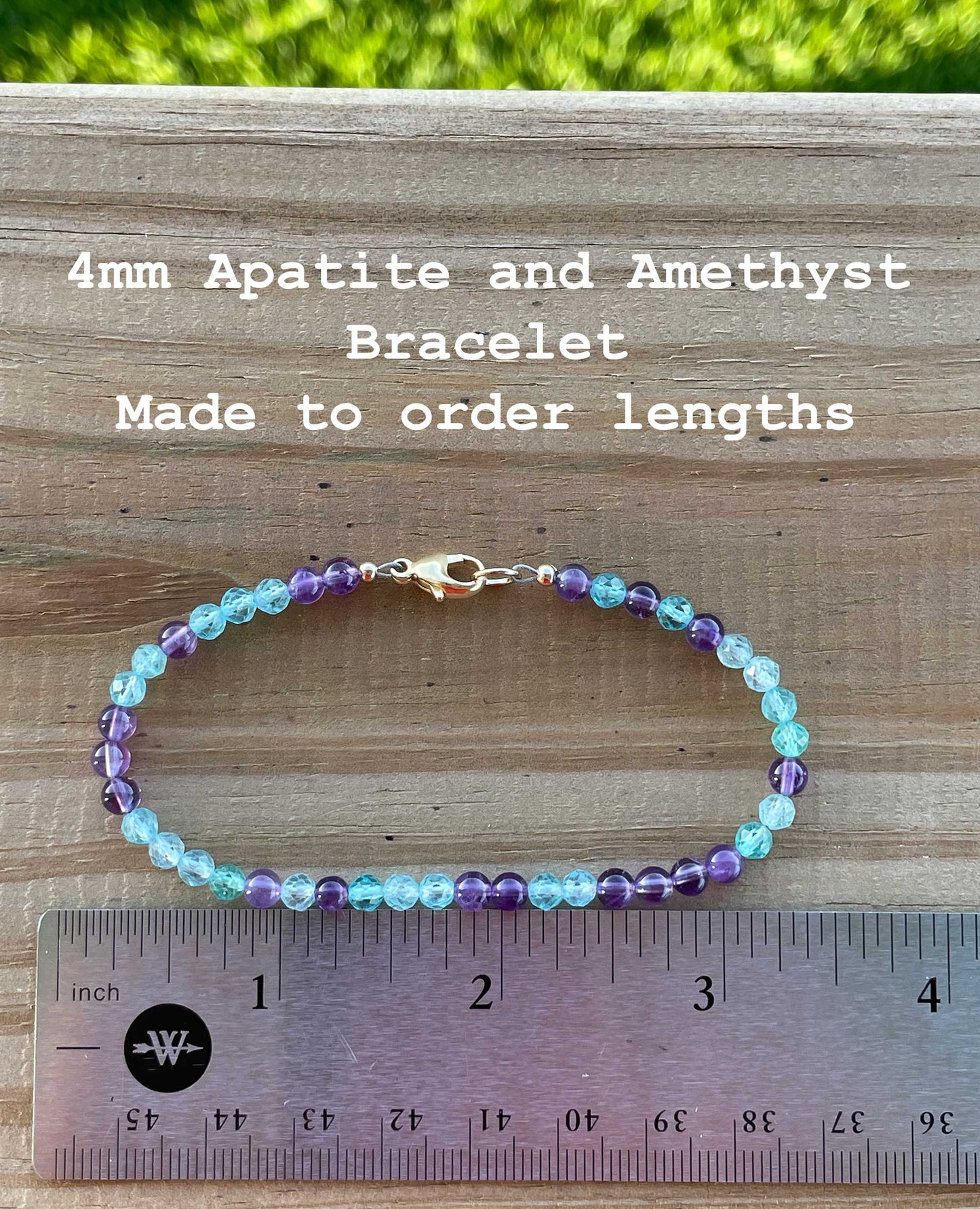 Apatite and Amethyst Bracelet