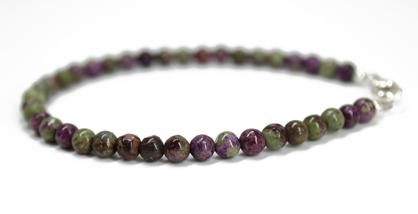 Atlantisite Stichtite Bead Bracelet with Clasp