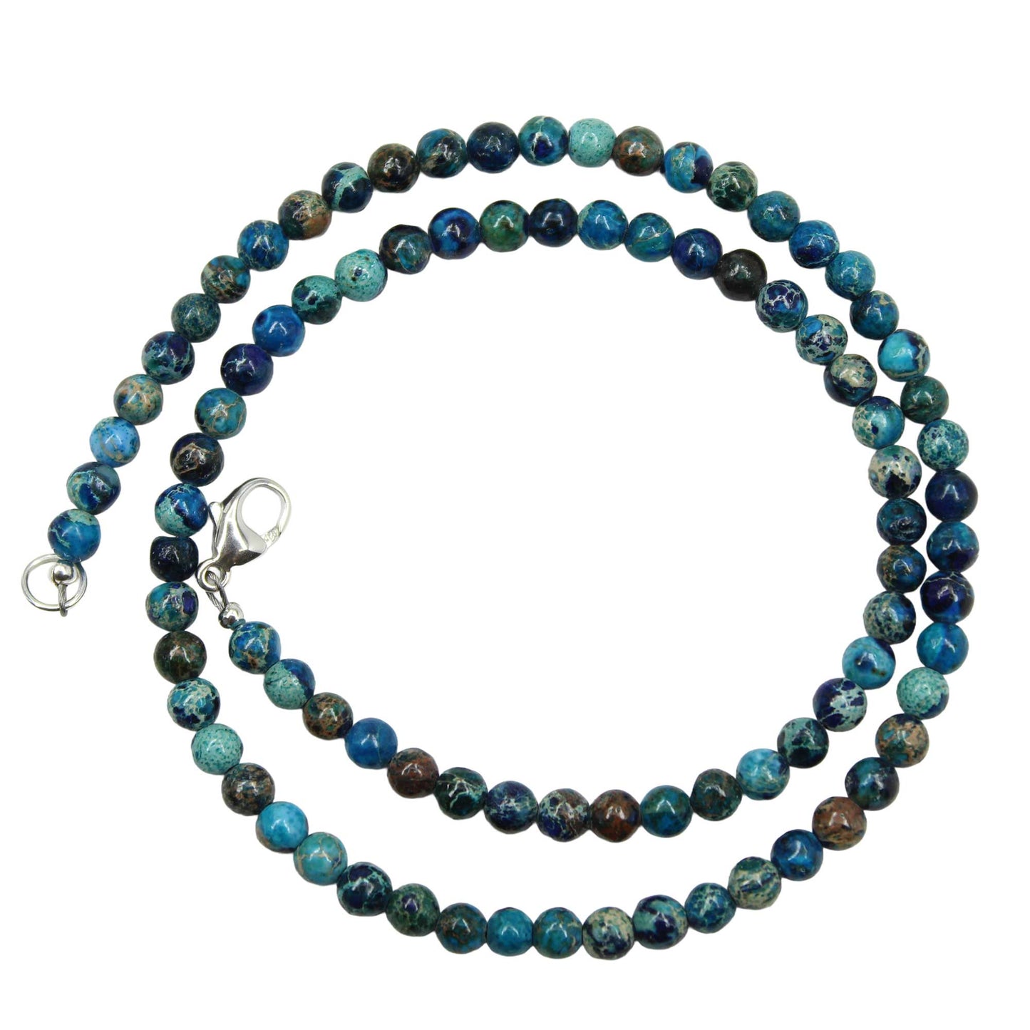 Blue Sea Sediment Jasper Bead Necklace