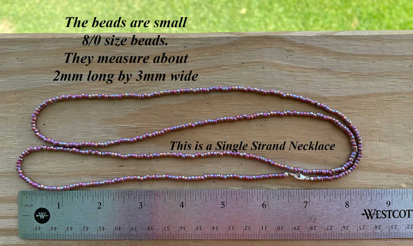 Burnt Orange Seed Bead Necklace