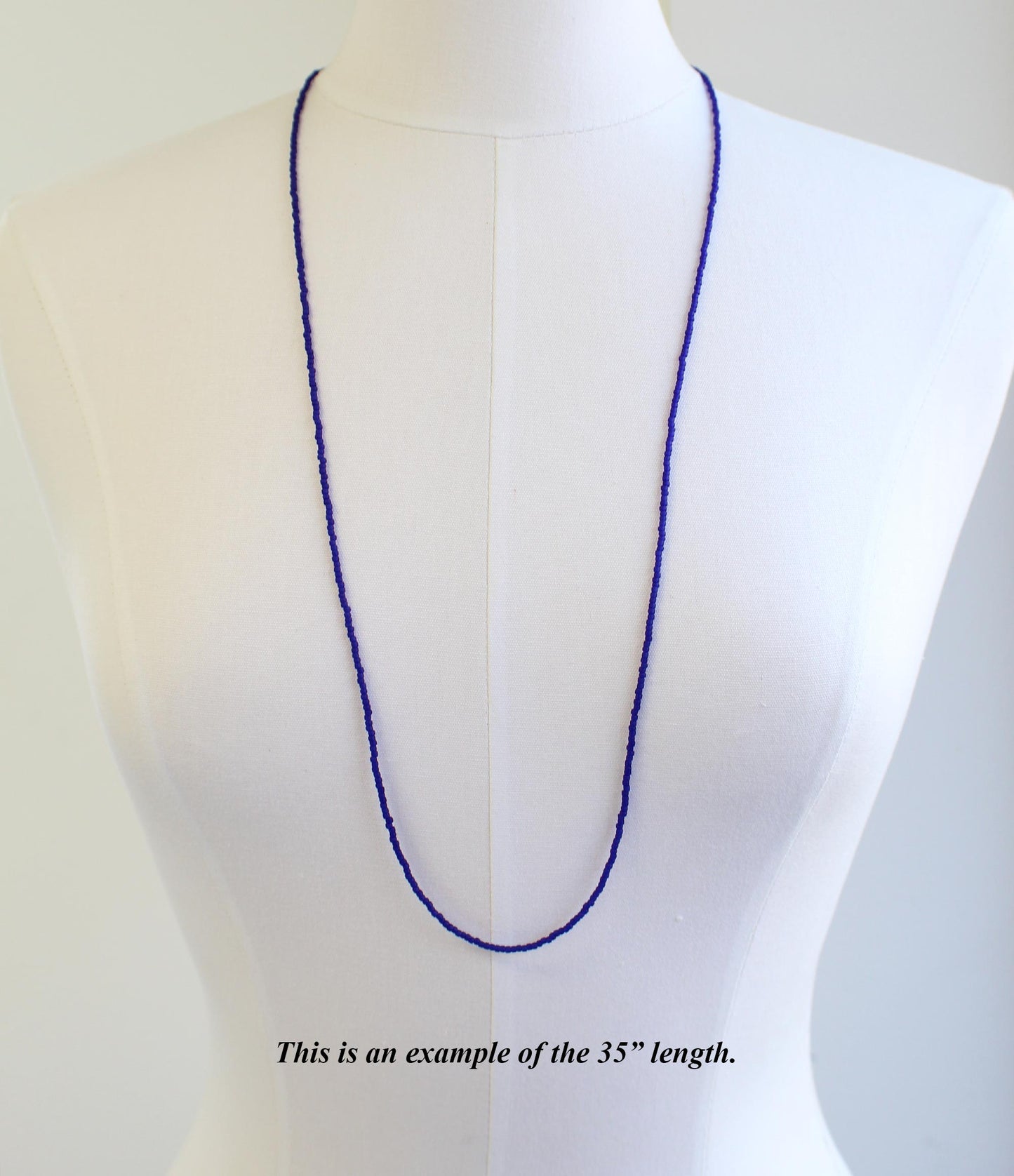 Cobalt Blue Seed Bead Necklace