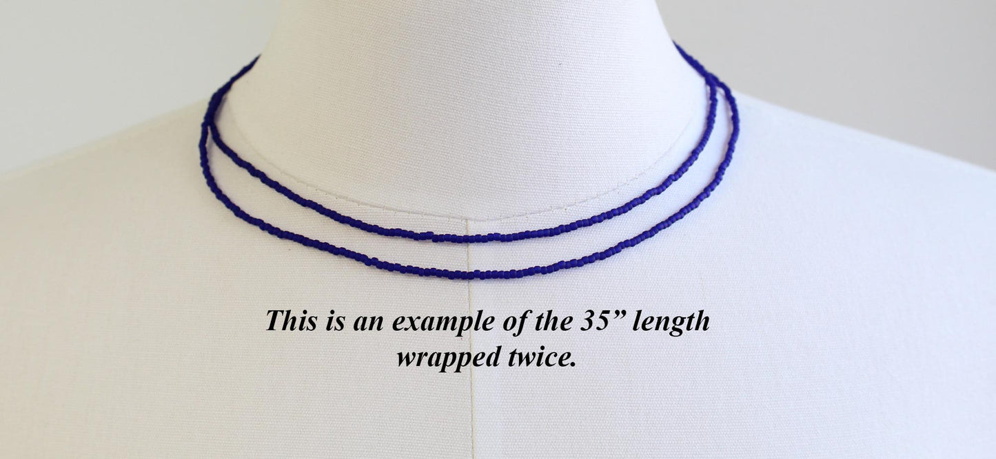 Cobalt Blue Seed Bead Necklace