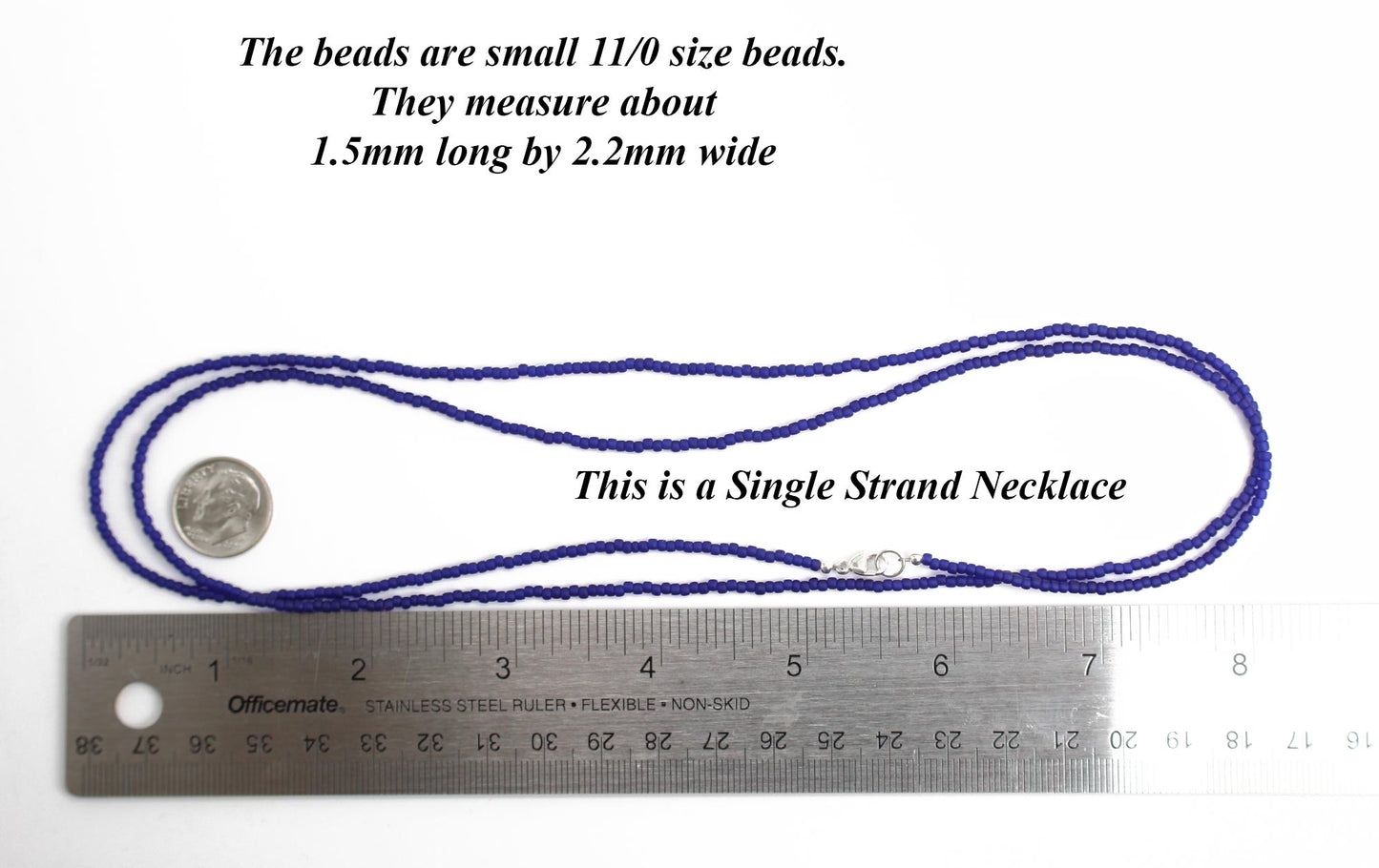 Cobalt Blue Seed Bead Necklace