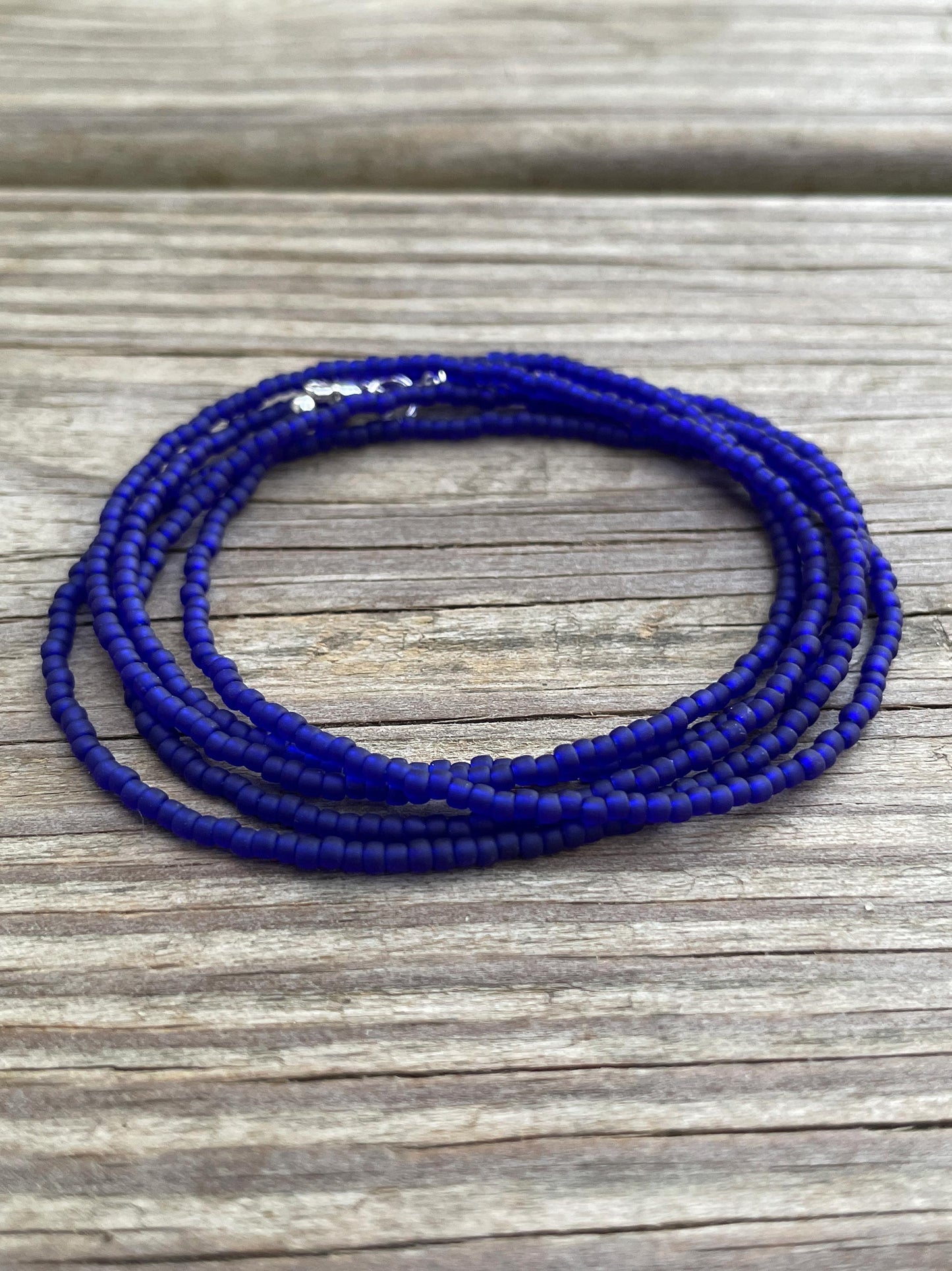 Cobalt Blue Seed Bead Necklace