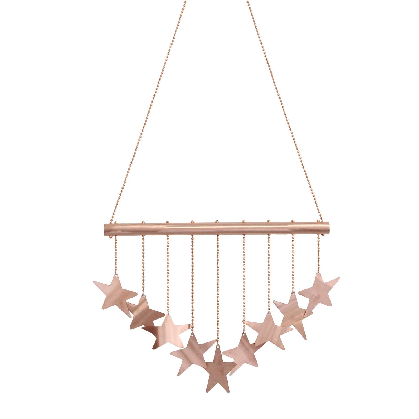 Decorative hanging with star-shaped elements on a white background
