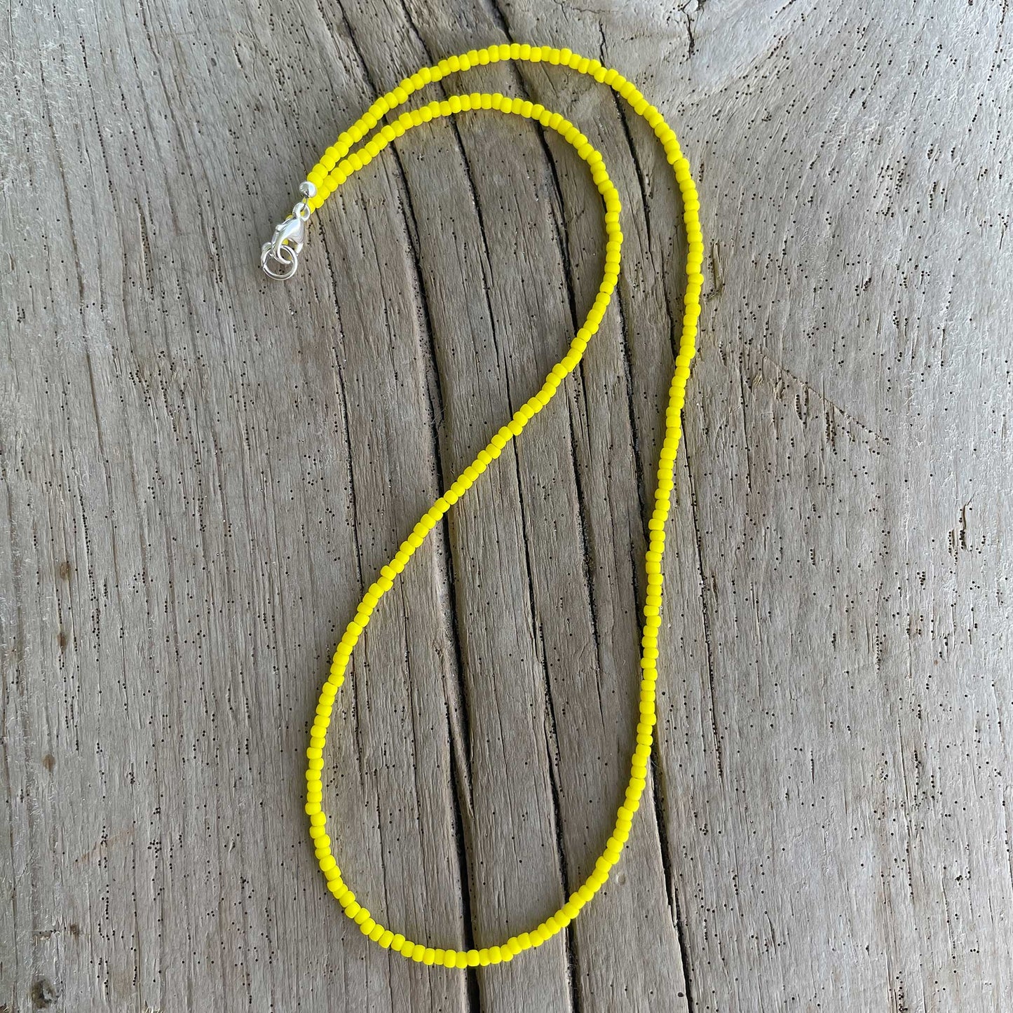 Frosted Dandelion Yellow Seed Bead Necklace