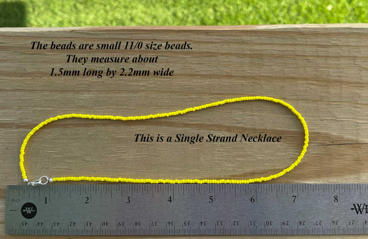 Frosted Dandelion Yellow Seed Bead Necklace