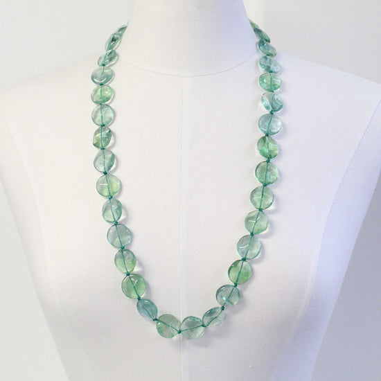 Hand Knotted Fluorite Necklace, 32 Inch