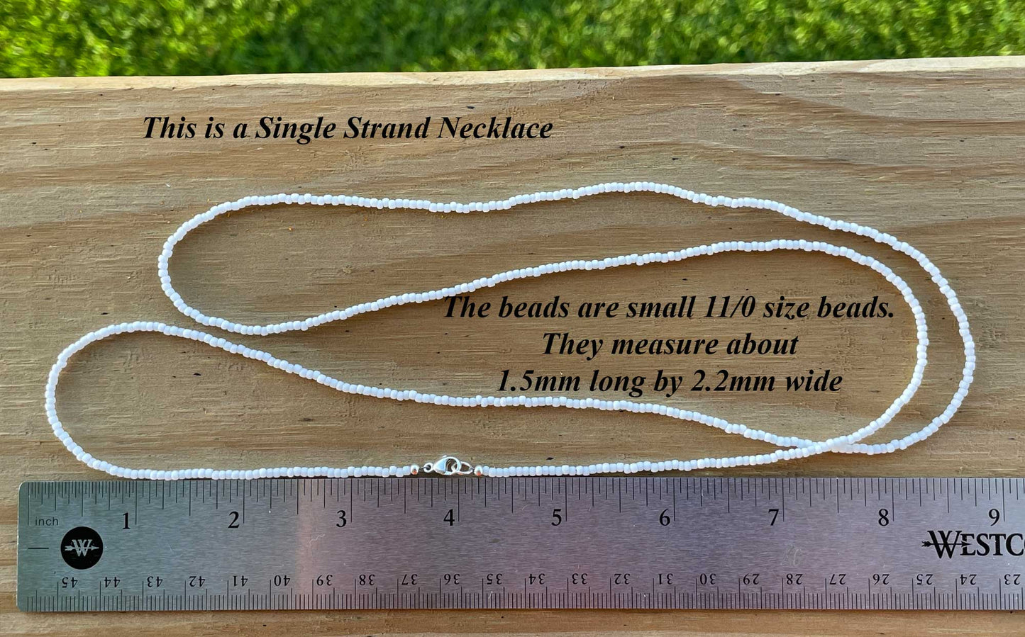 Frosted Matte White Seed Bead Necklace