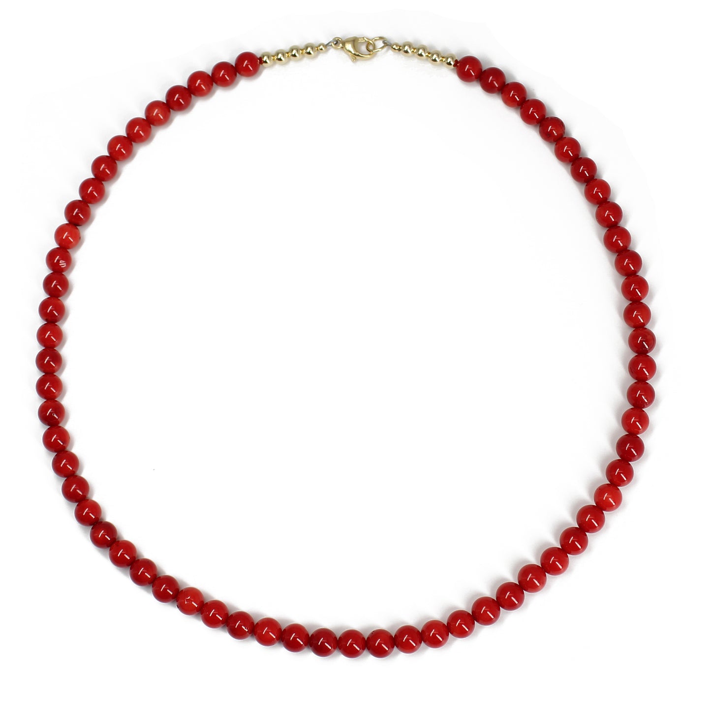 Genuine AAA 6mm Red Bamboo Coral Necklace 18" L