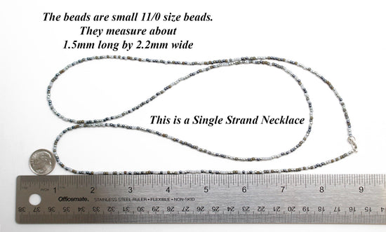Multi Color Grey Seed Bead Necklace