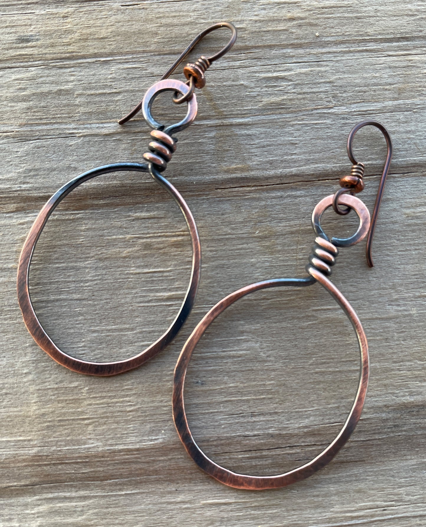 Copper Wire Hoop Earrings