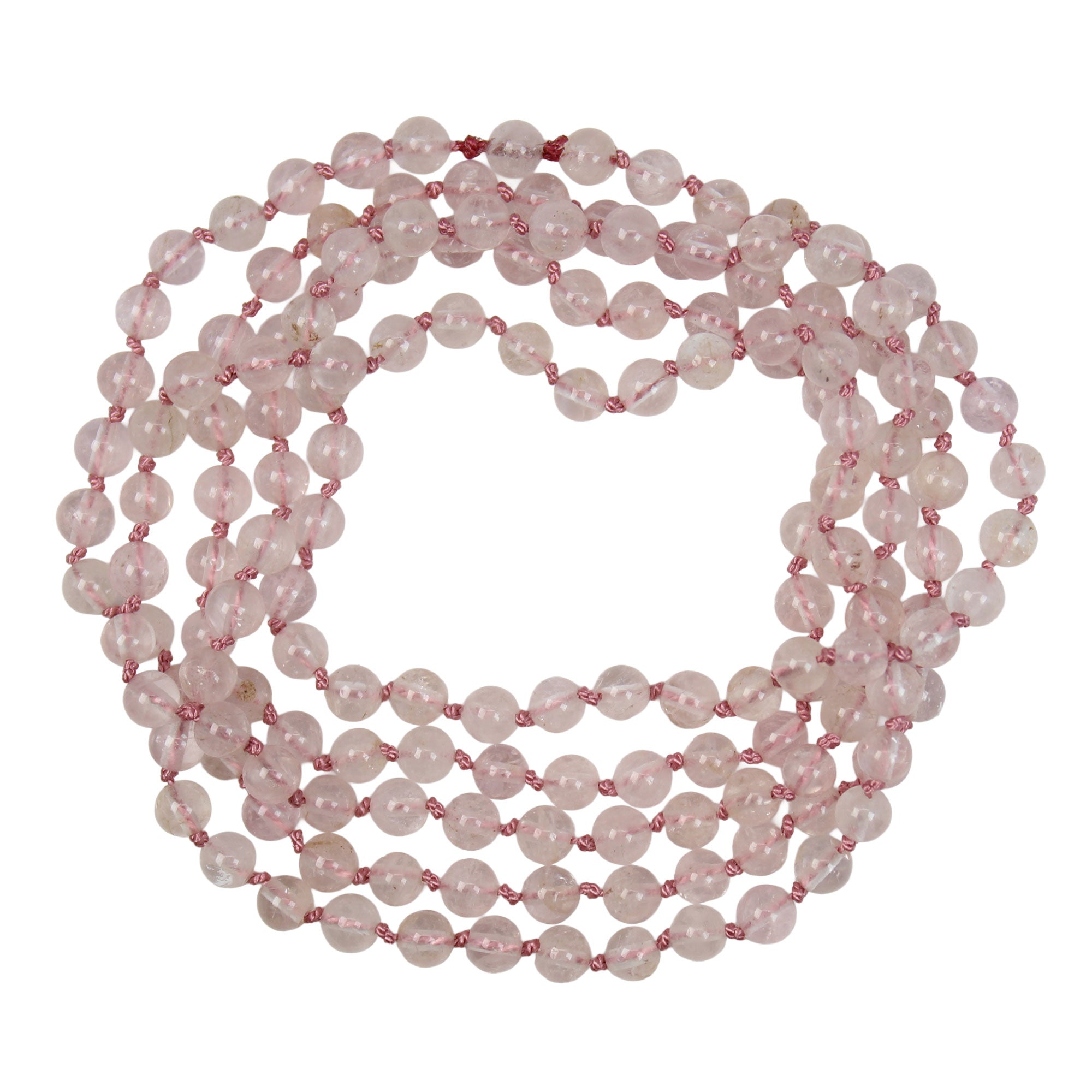 Hand Knotted Morganite Bead Necklace 35 Inch – Kathy Bankston