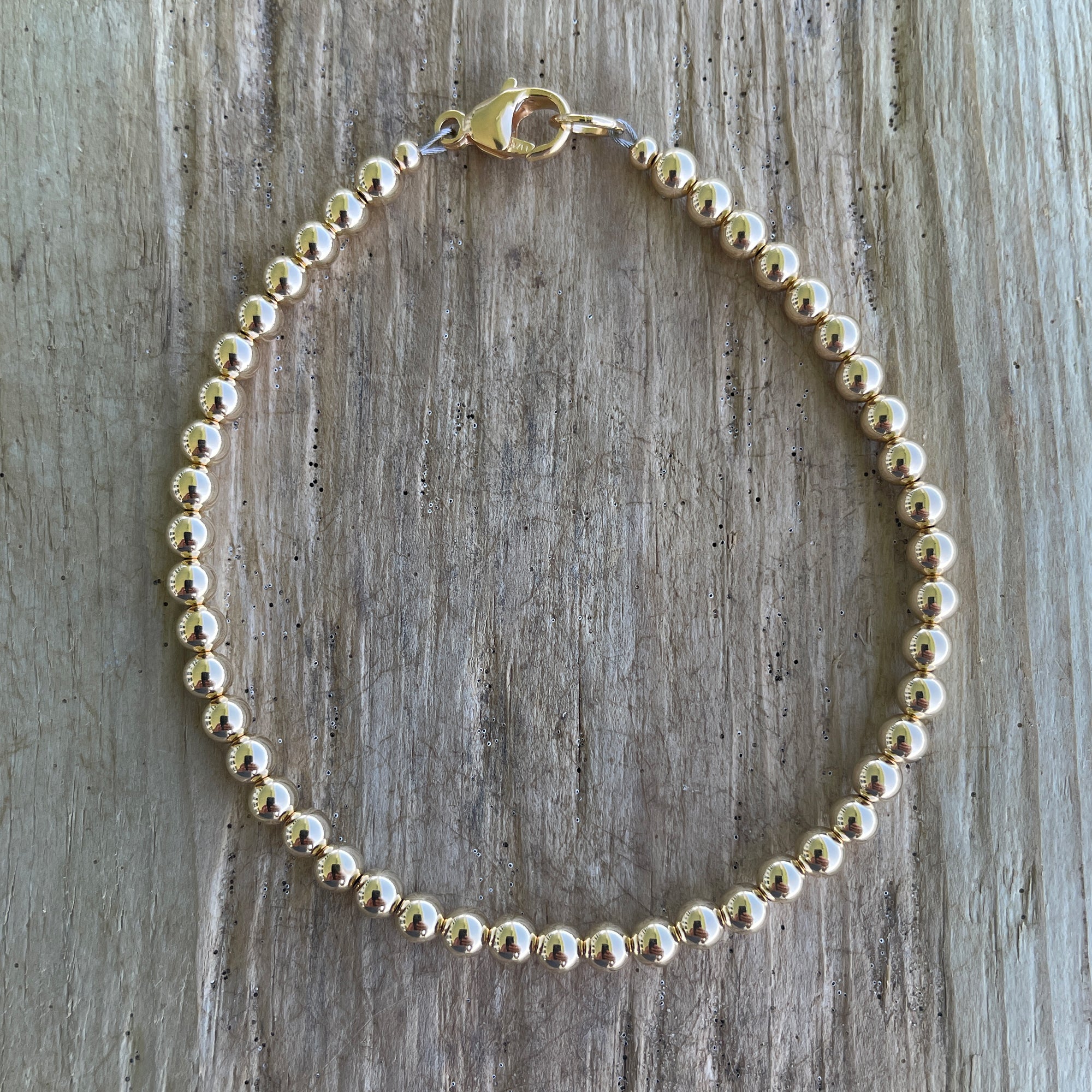 4mm 14K Gold Filled Bead Bracelet with Clasp – Kathy Bankston