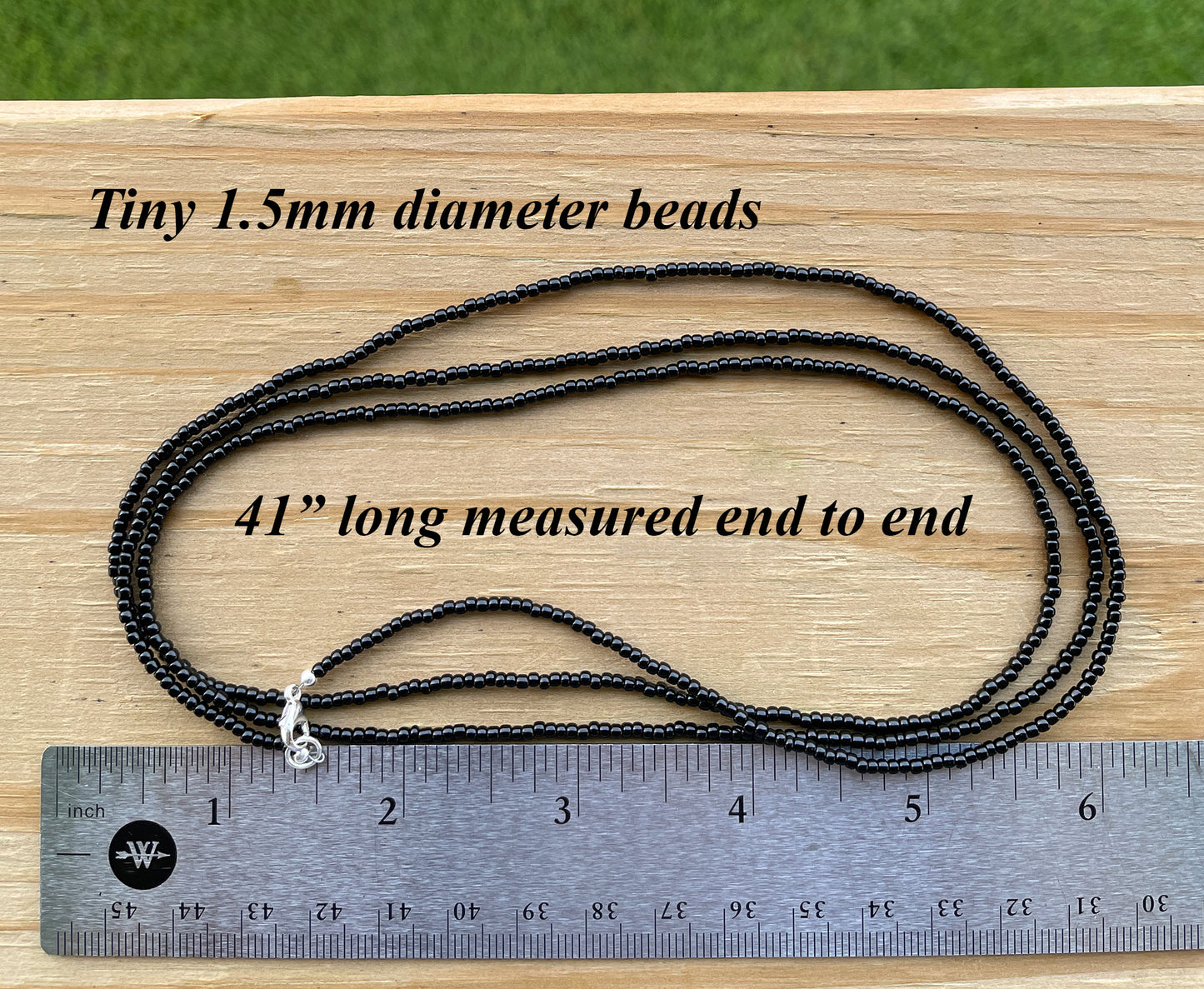 Black Wrap Seed Bead Bracelet