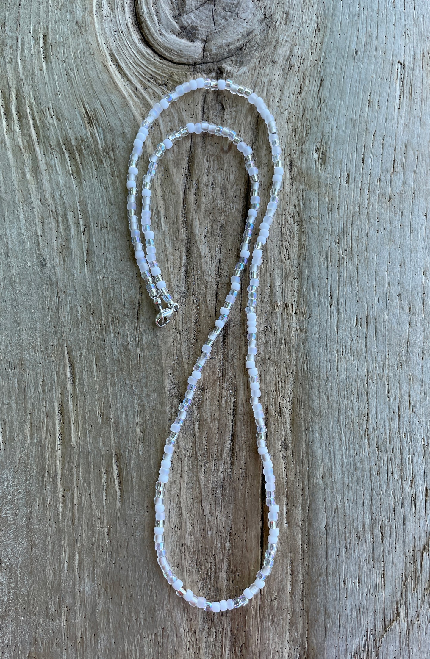 Classic Wedding White Seed Bead Necklace
