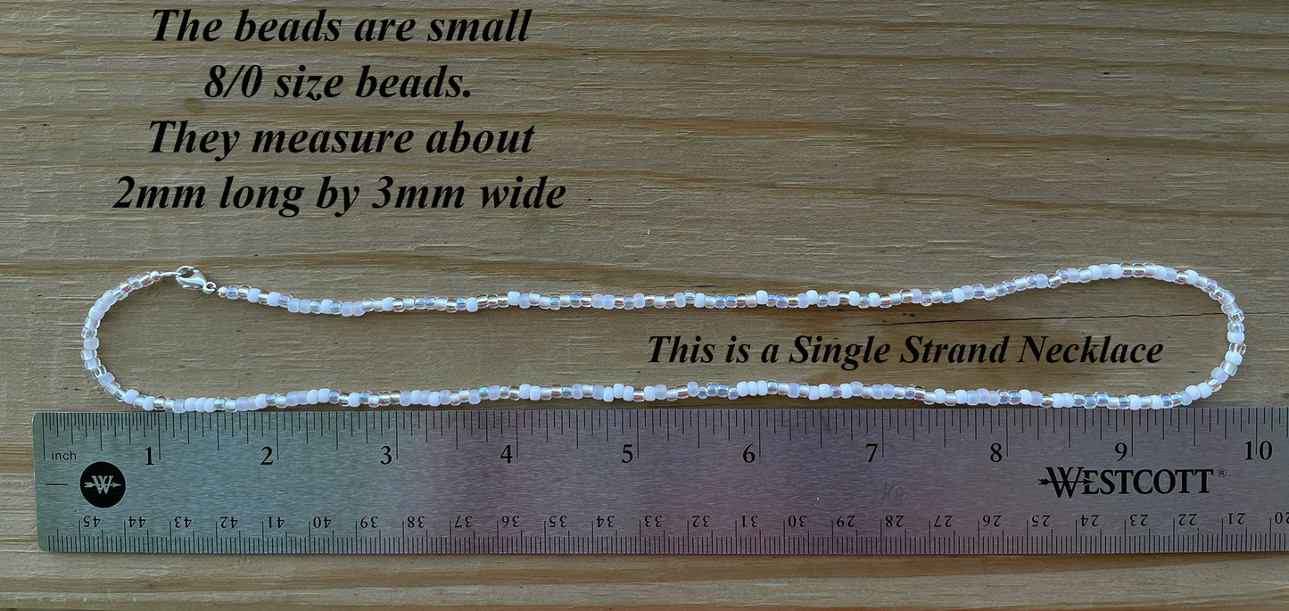 Classic Wedding White Seed Bead Necklace