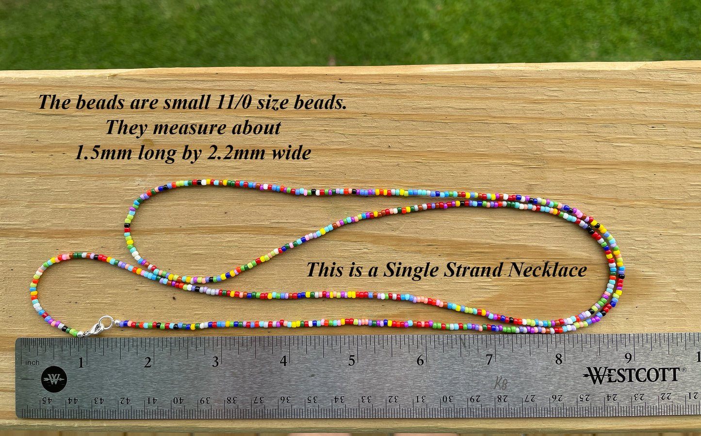 Multi Color Seed Bead Necklace