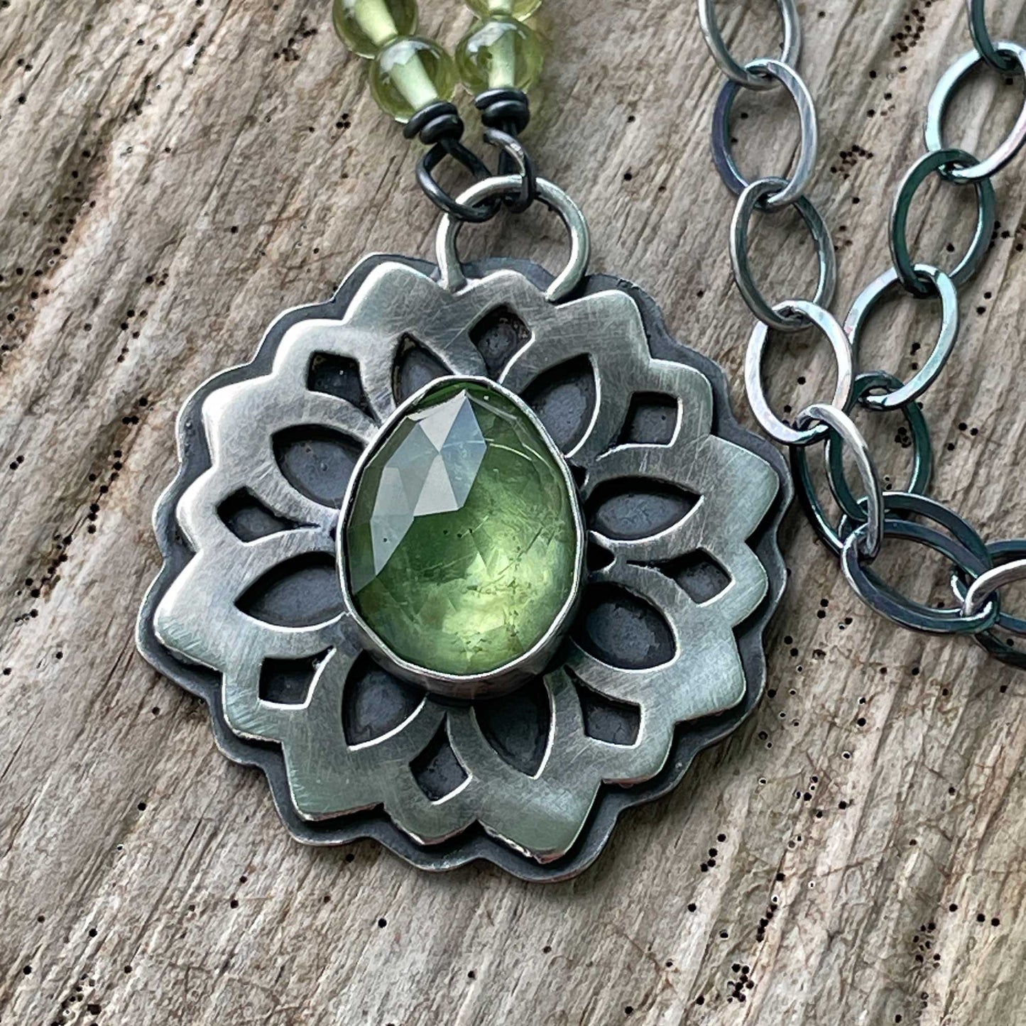 Peridot Pendant Necklace in Sterling Silver