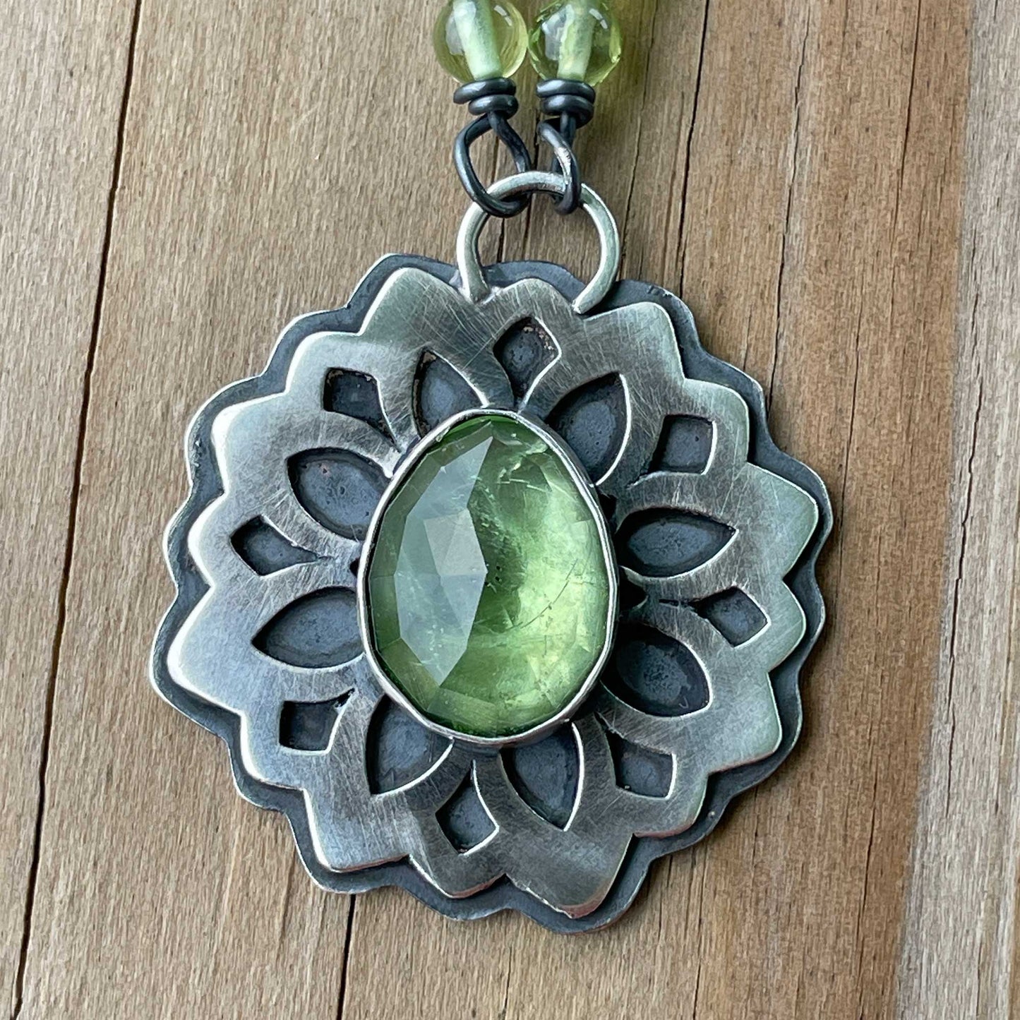 Peridot Pendant Necklace in Sterling Silver