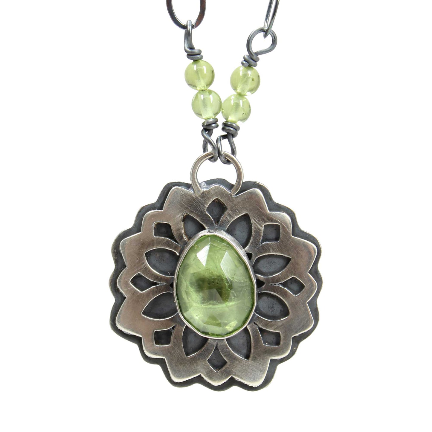 Peridot Pendant Necklace in Sterling Silver