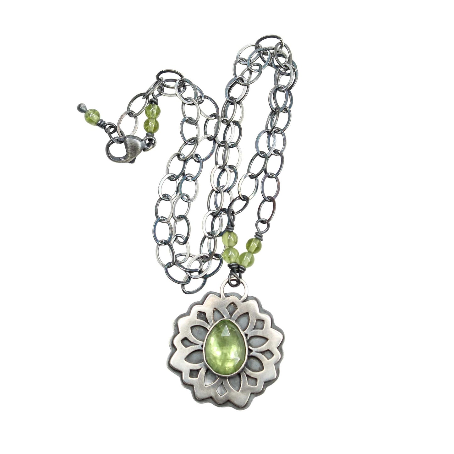 Peridot Pendant Necklace in Sterling Silver