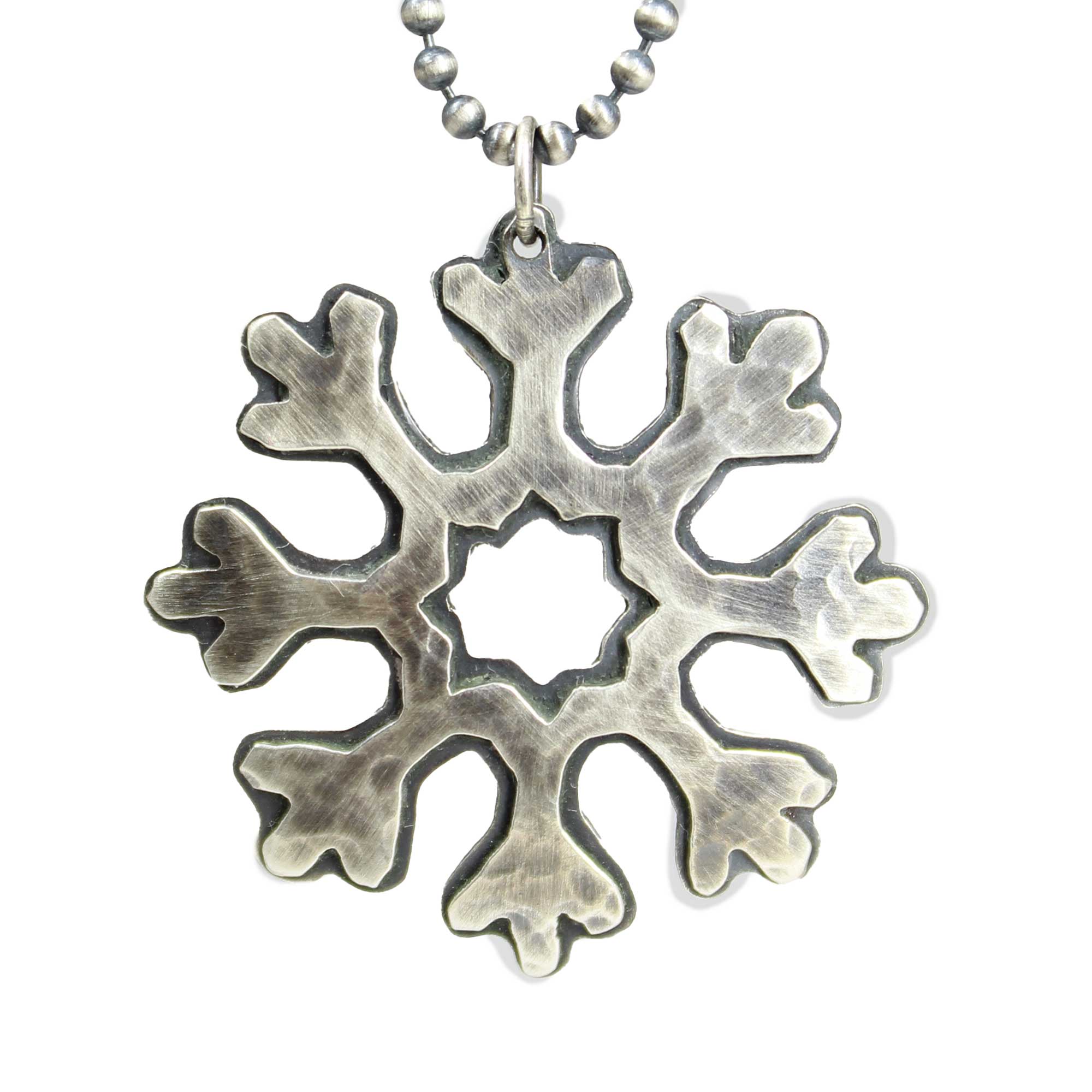 Unique selling silver snowflake pendant necklace