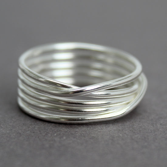 Handmade Sterling Silver Wire Ring, Statement Wrapped Ring