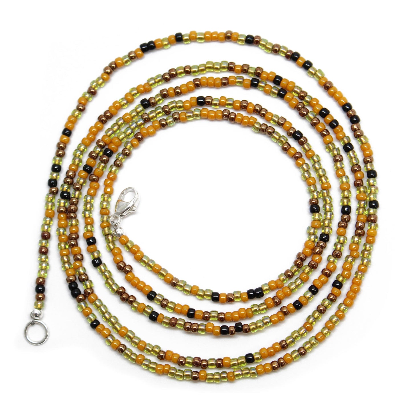 Mustard Black Gold Seed Bead Necklace